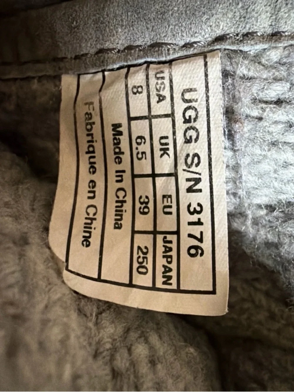 Ugg Women’s Mountain Quilted Boots Short Gray Size 8 Festival Bohemian Style